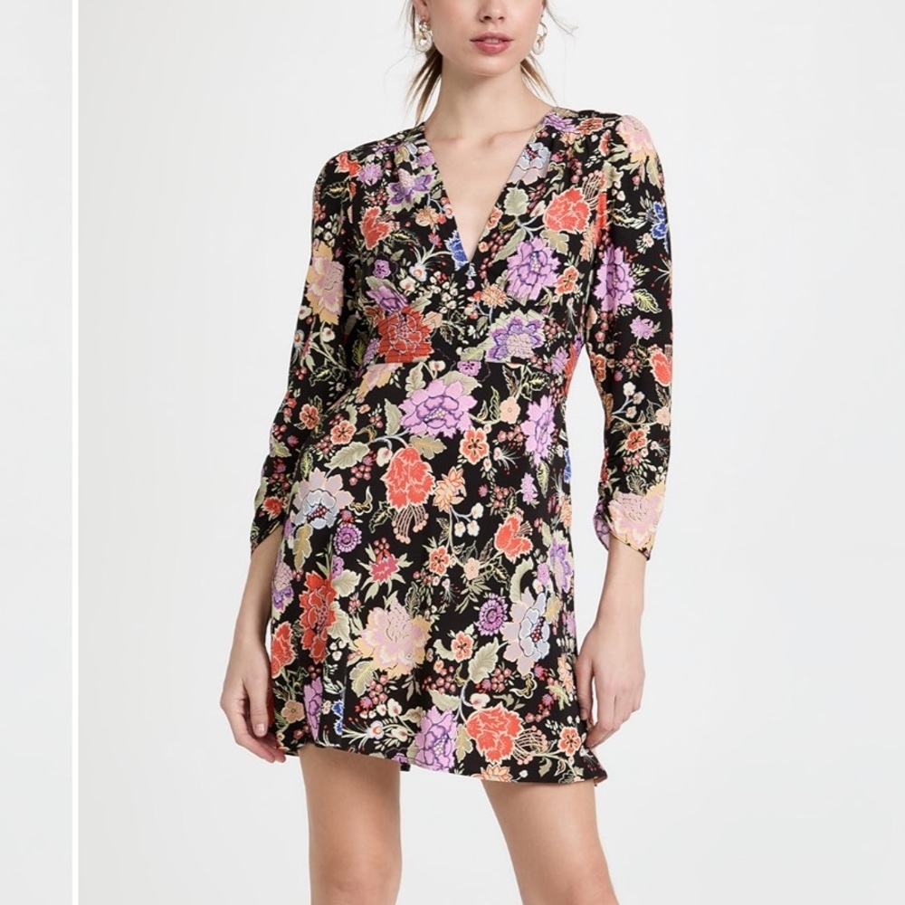Rixo Jules Long Sleeve Mini Dress sz S